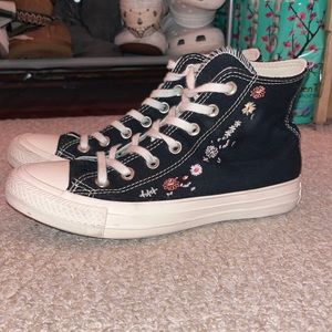 Black floral converse
